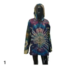 Tie-Dye Long Sleeve Cotton Hoodie