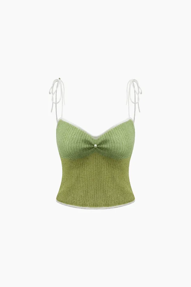 Tie Strap Knit Cami Top