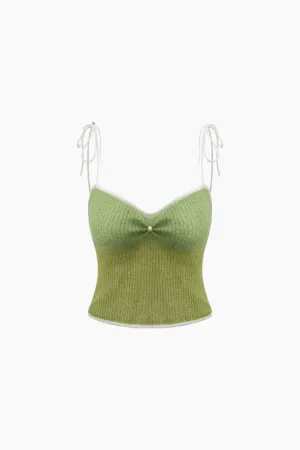 Tie Strap Knit Cami Top