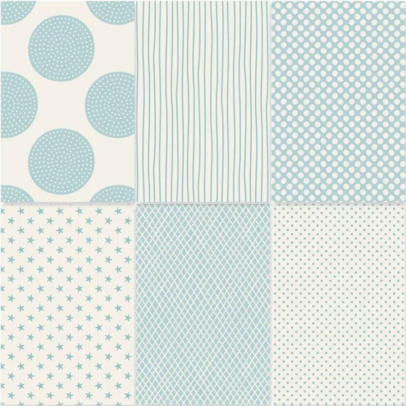 Tilda Classic Basics - Fat Quarter Pack - Blue (6)