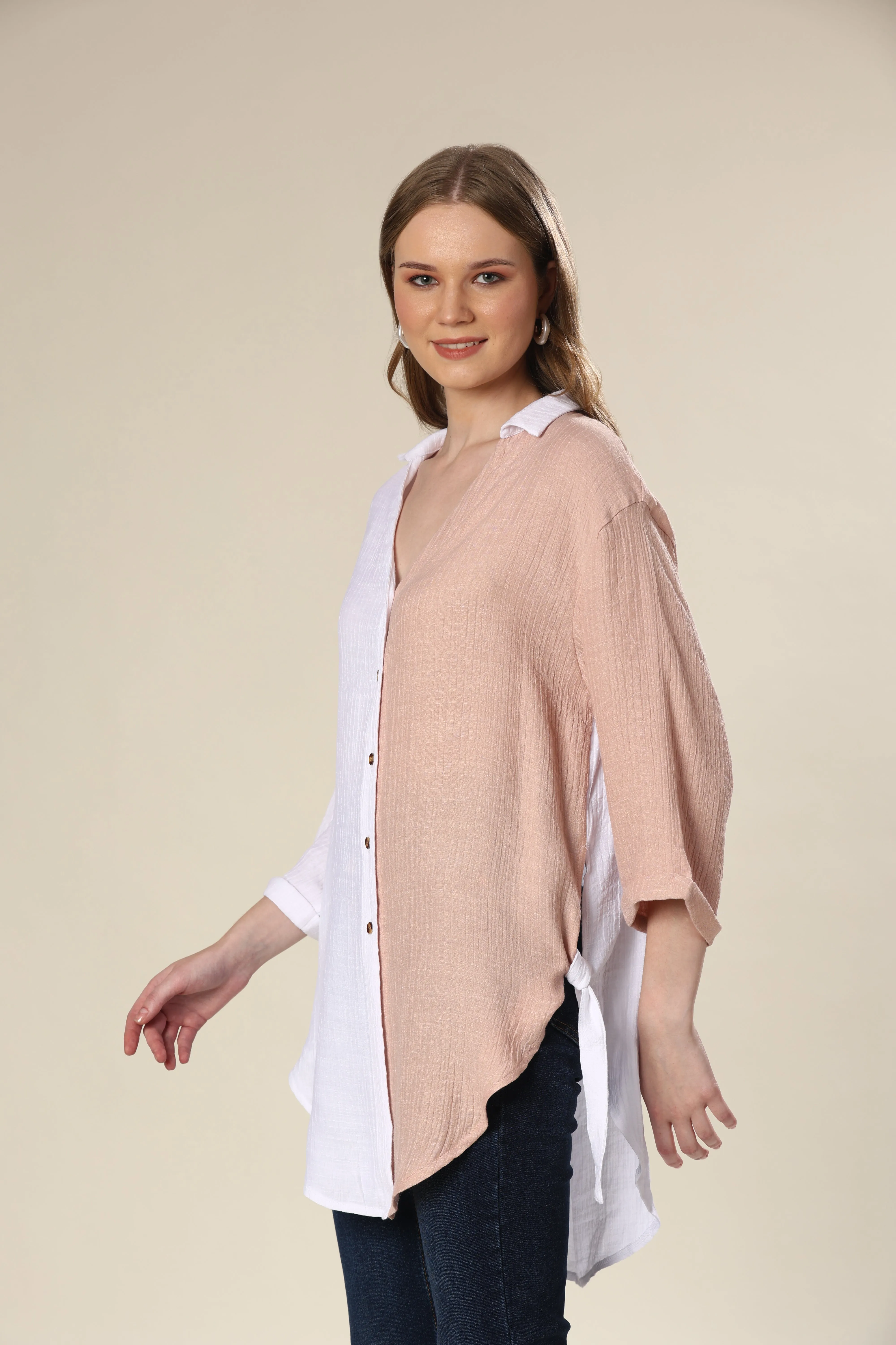 Timeless White Chic Contrast Shirt