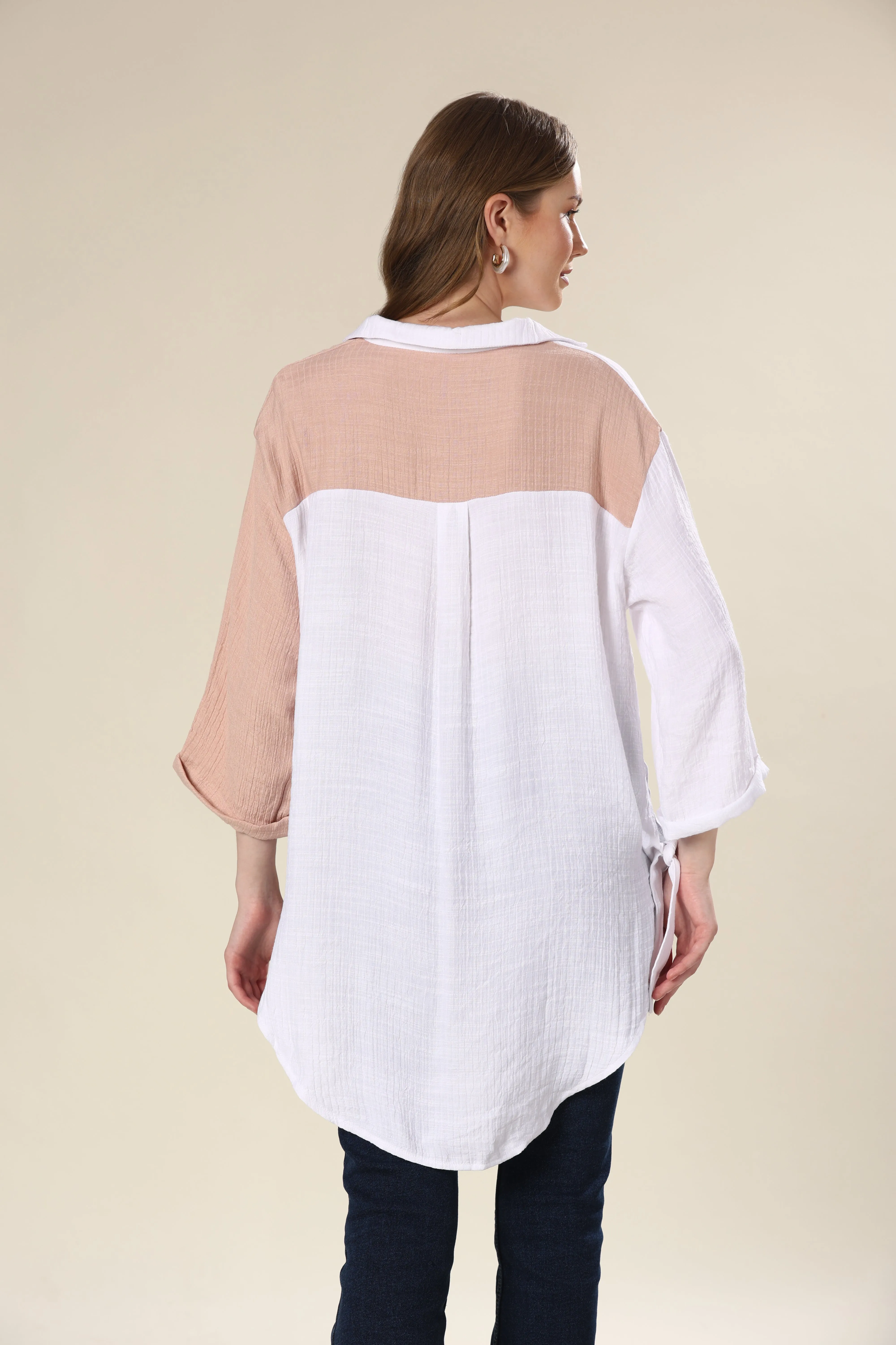 Timeless White Chic Contrast Shirt