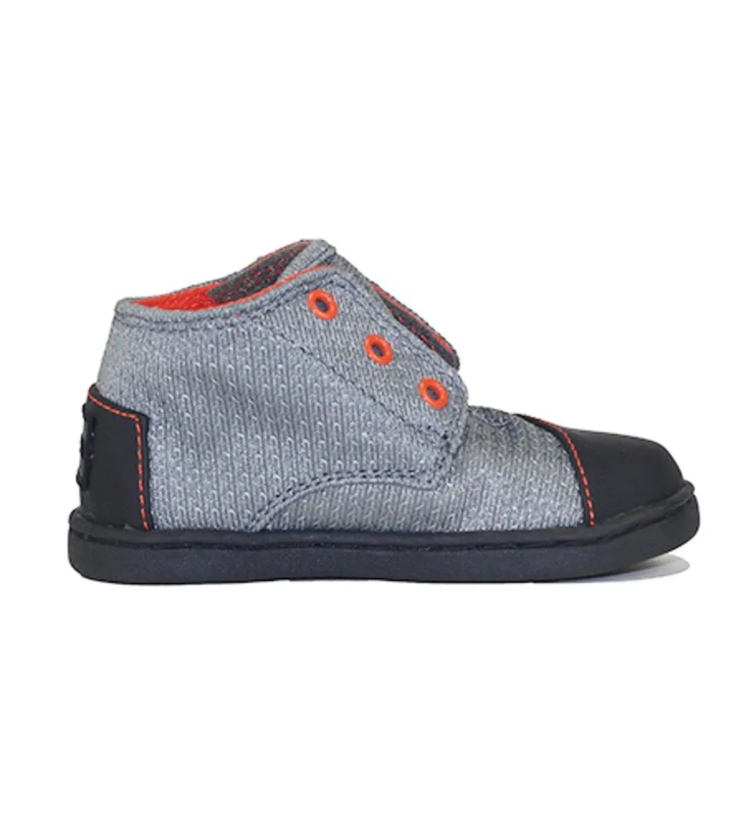 Tiny Toms: Paseo Mid Black Textured Nylon