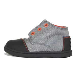 Tiny Toms: Paseo Mid Black Textured Nylon