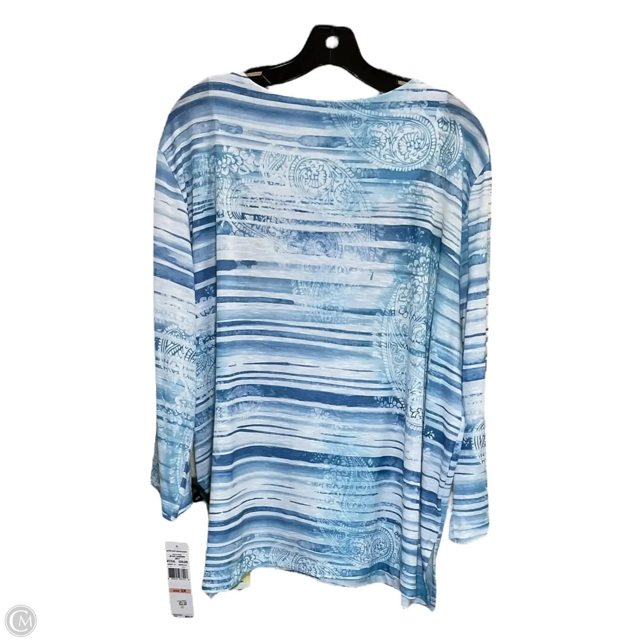 Top 3/4 Sleeve By Alfred Dunner In Multi-colored, Size: 2x