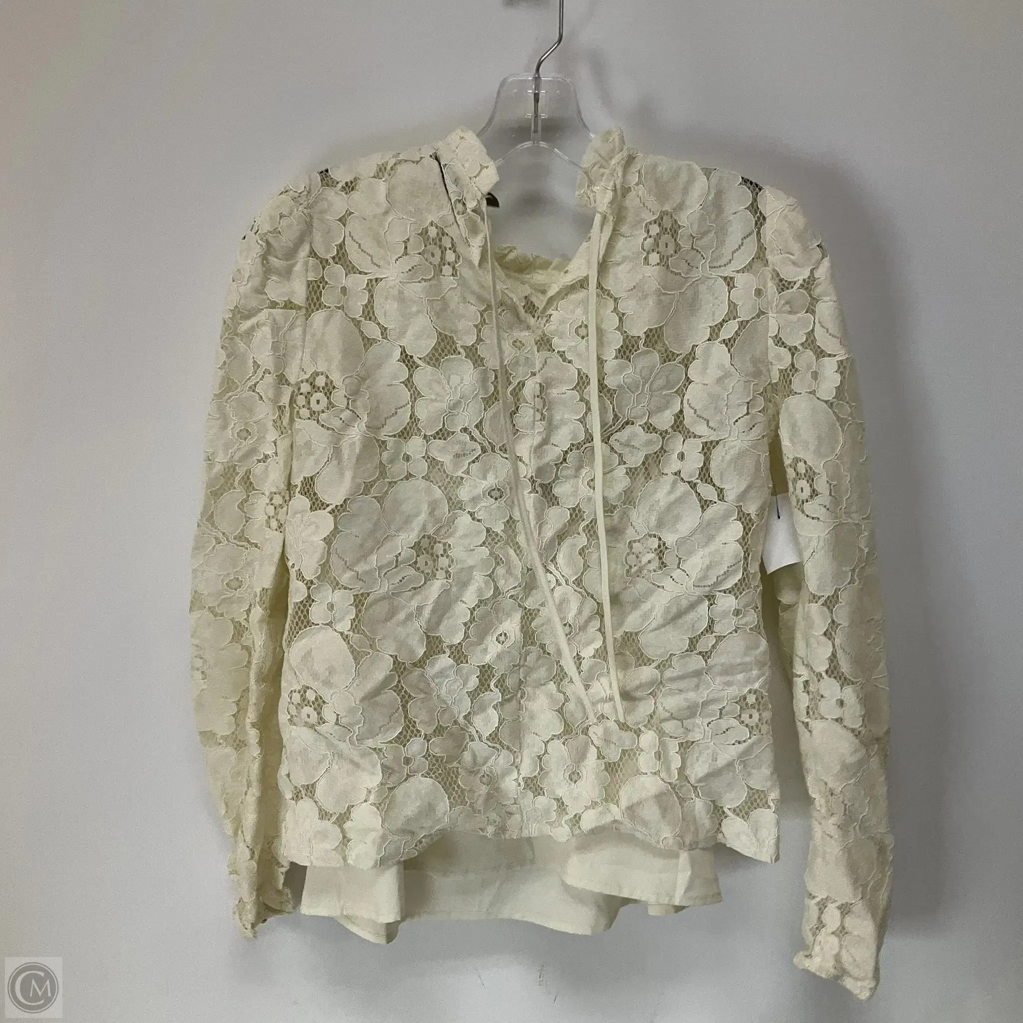 Top Long Sleeve By Anthropologie In Cream, Size: Xs