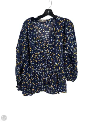 Top Long Sleeve By Loft In Blue, Size: 1x