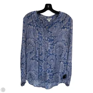 Top Long Sleeve By Lucky Brand In Blue & Yellow, Size: M