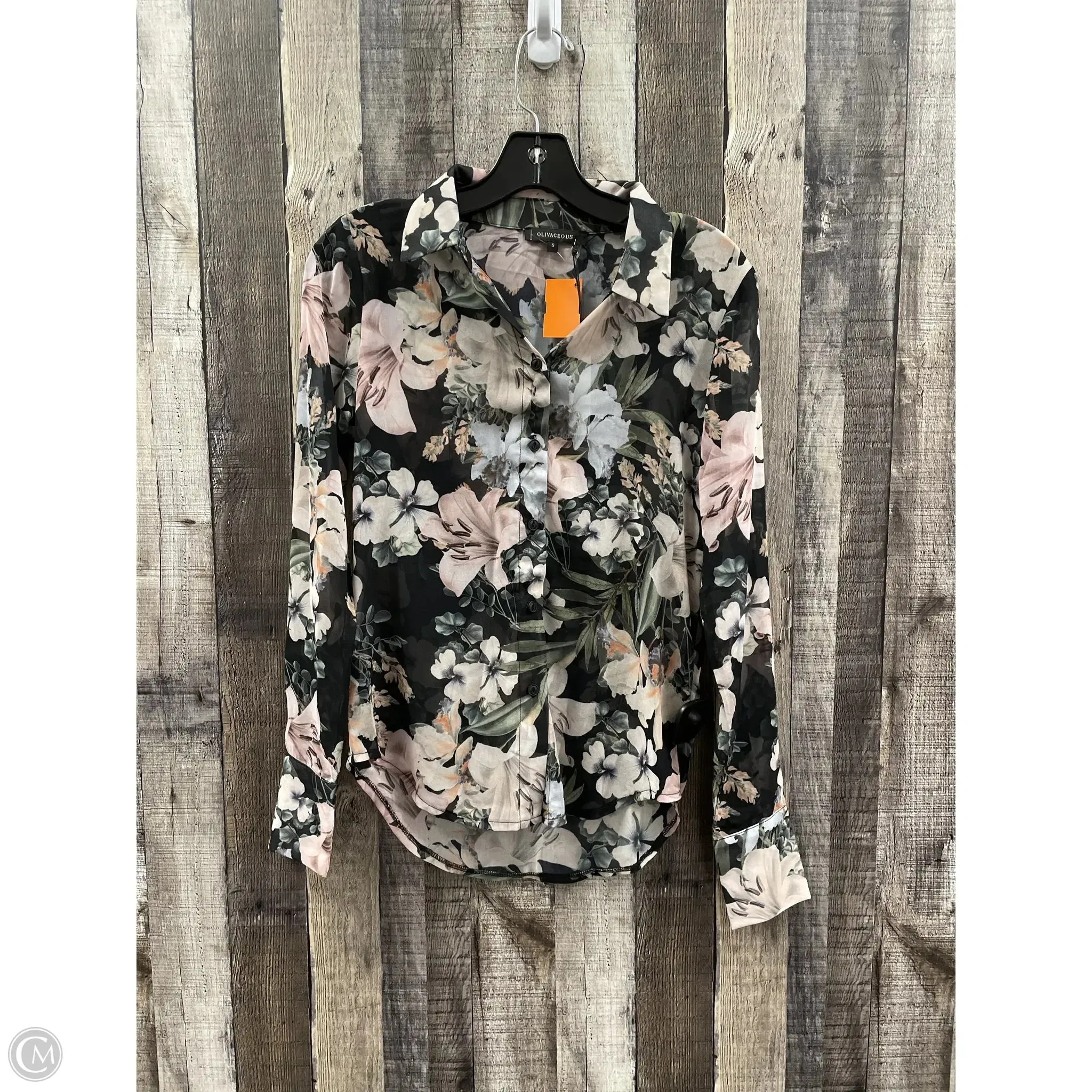 Top Long Sleeve By Olivaceous In Floral Print, Size: S