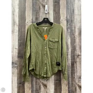 Top Long Sleeve By Three Dots In Green, Size: M