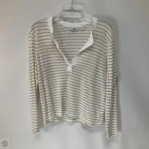 Top Long Sleeve By Vineyard Vines In Cream, Size: S