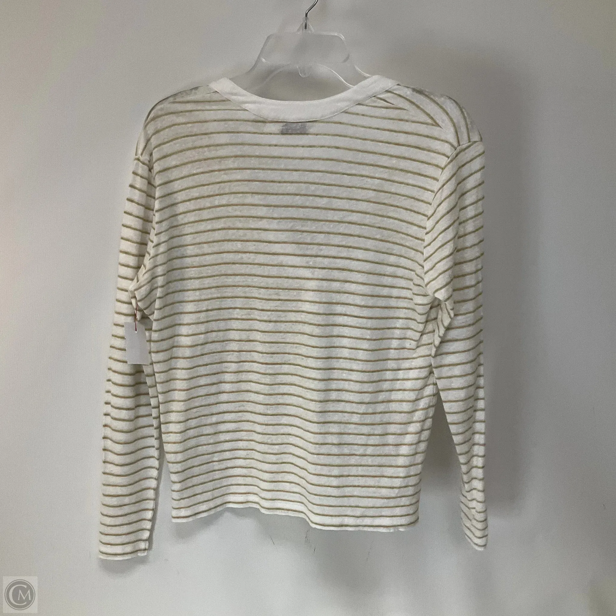 Top Long Sleeve By Vineyard Vines In Cream, Size: S