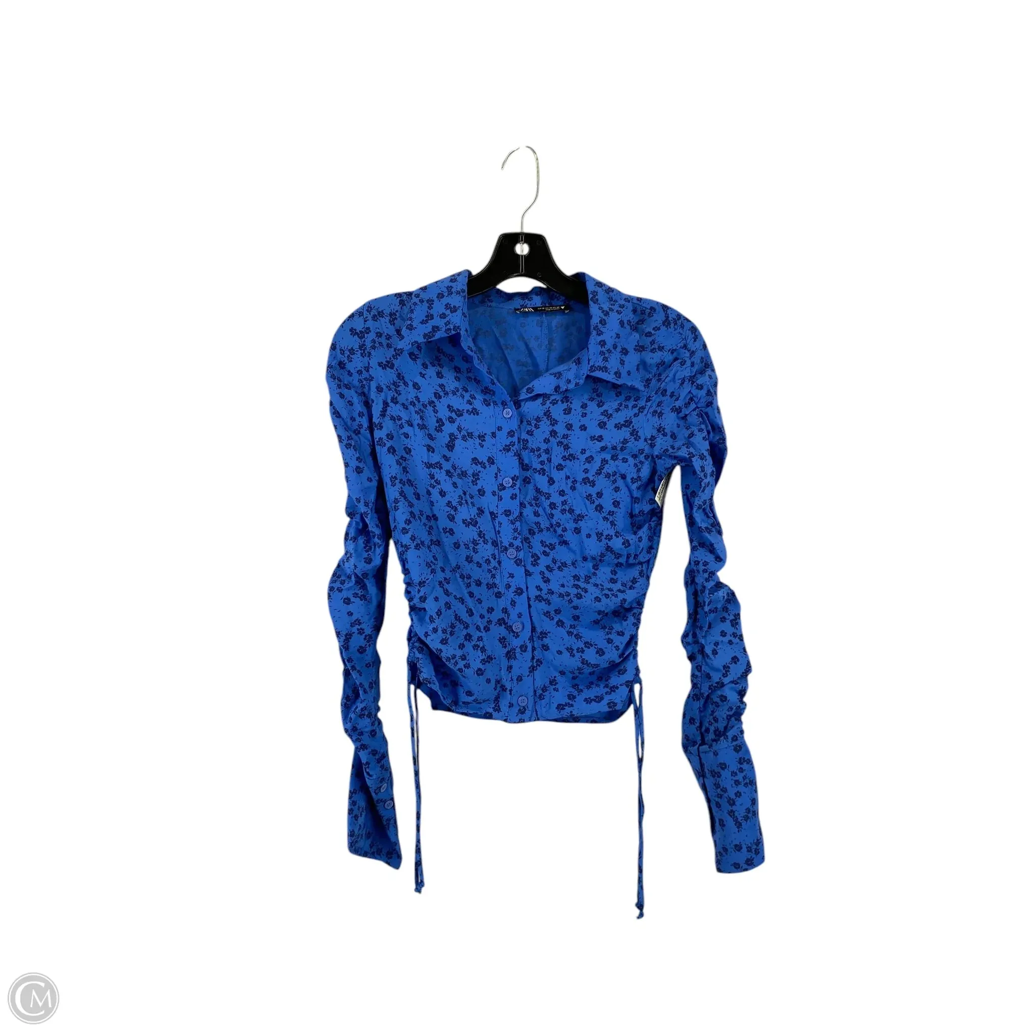 Top Long Sleeve By Zara In Blue, Size: Xs
