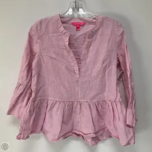 Top Long Sleeve Designer By Lilly Pulitzer In Pink, Size: Xs
