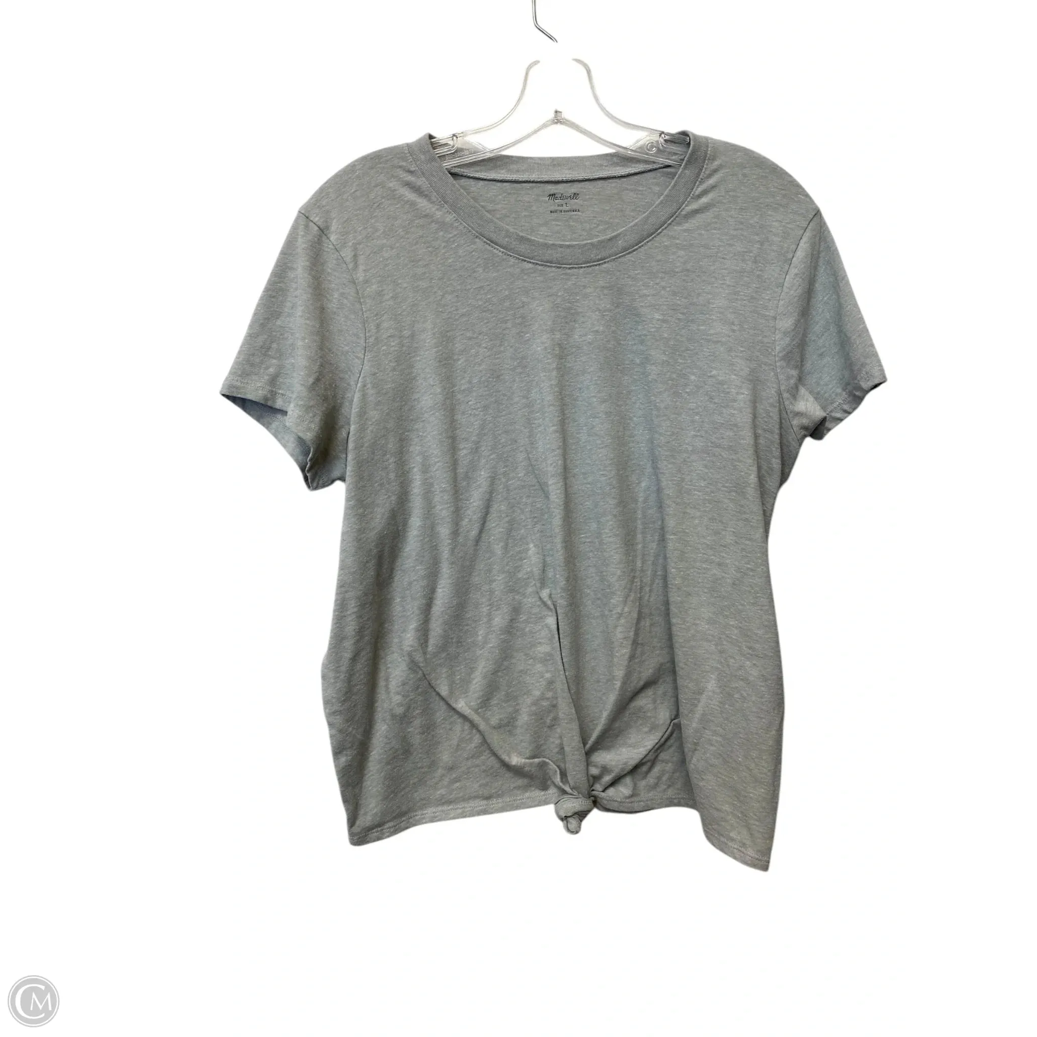 Top Short Sleeve Basic By Madewell In Grey, Size: L