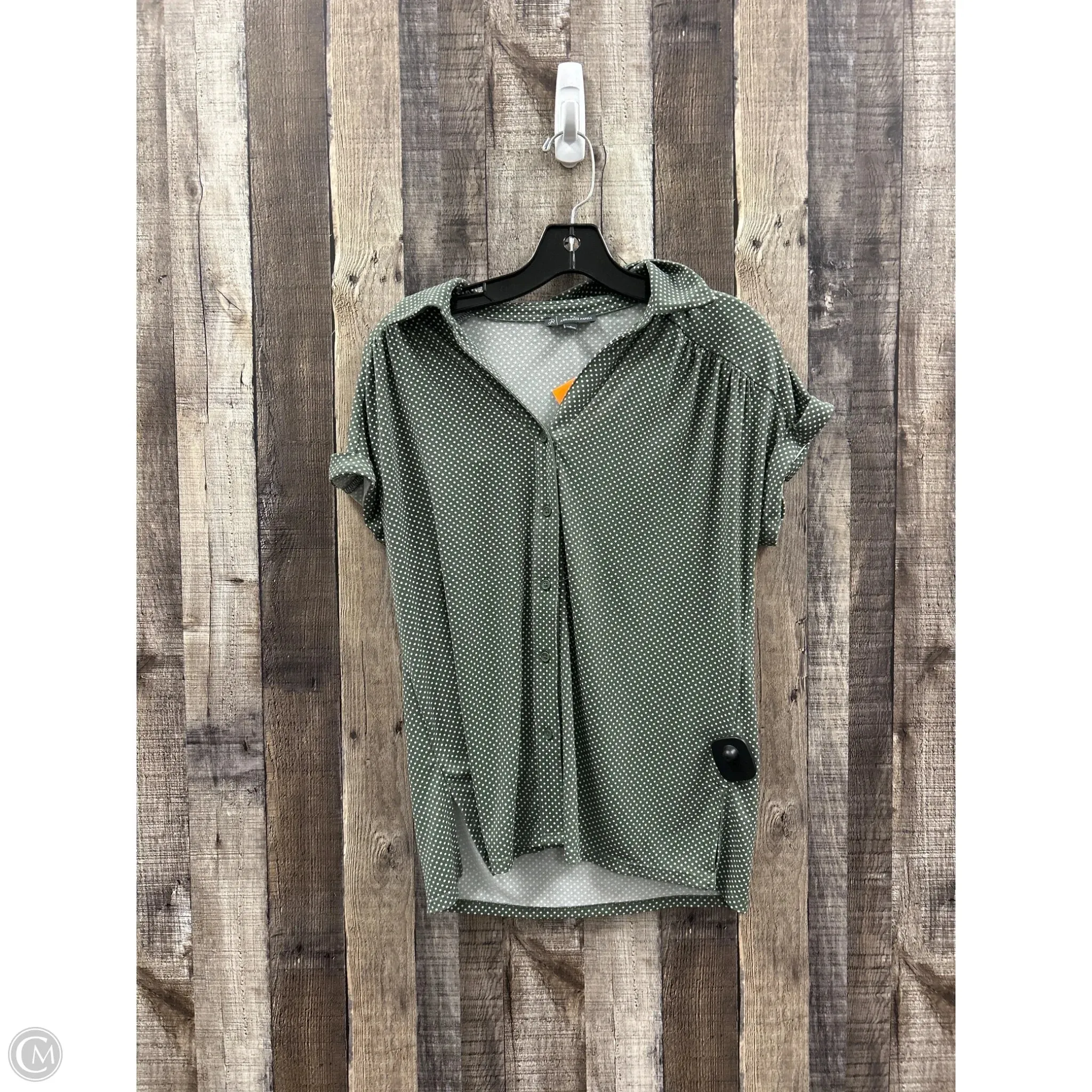 Top Short Sleeve By Adrianna Papell In Polkadot Pattern, Size: S