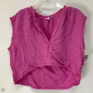 Top Short Sleeve By Aerie In Pink, Size: L