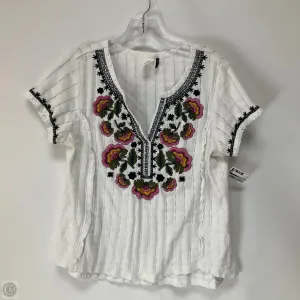 Top Short Sleeve By Anthropologie In White, Size: L