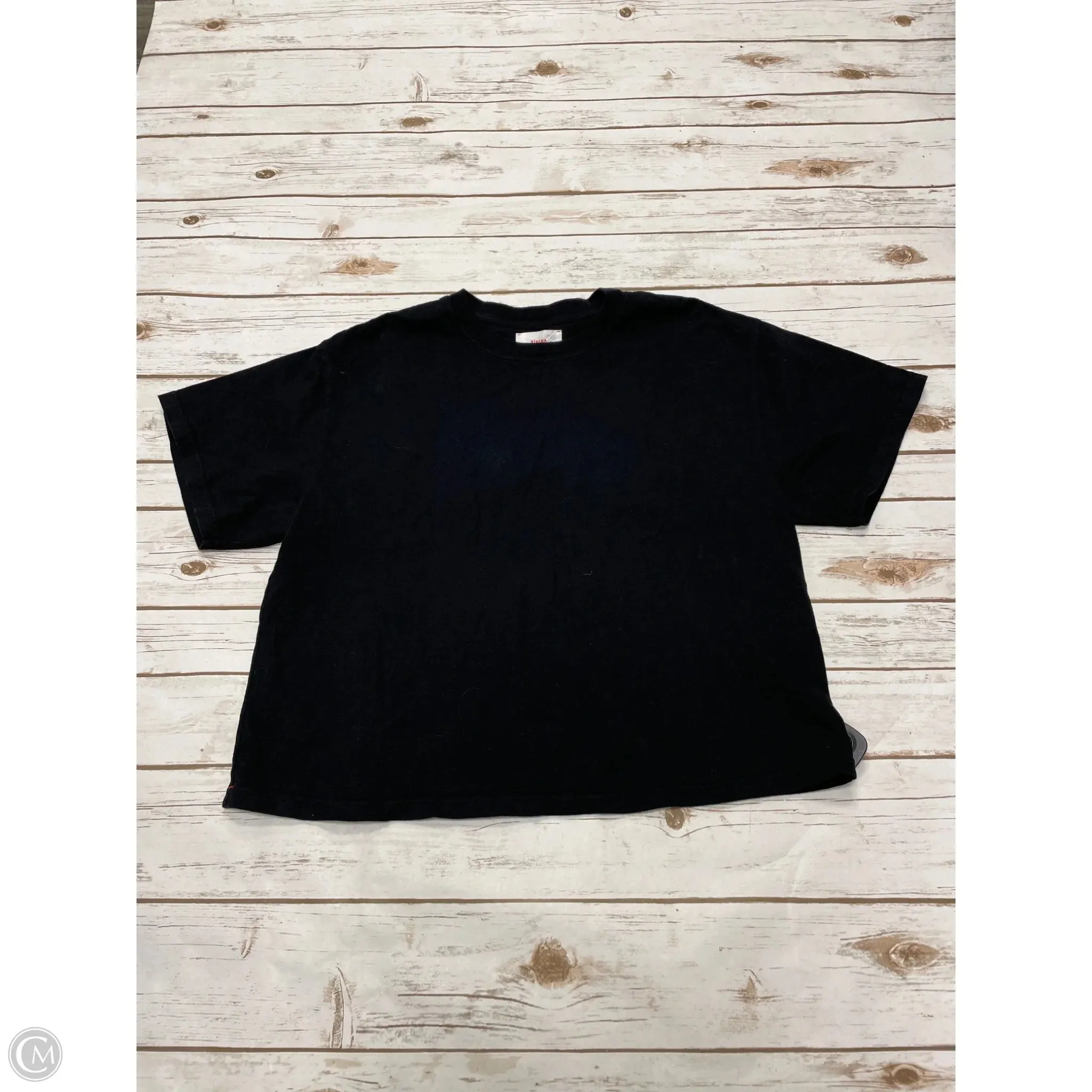 Top Short Sleeve By Cmf In Black, Size: M