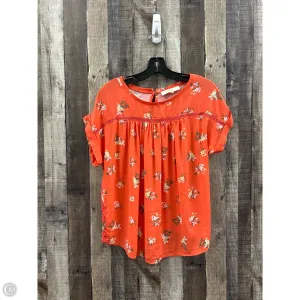 Top Short Sleeve By Loft In Orange, Size: M