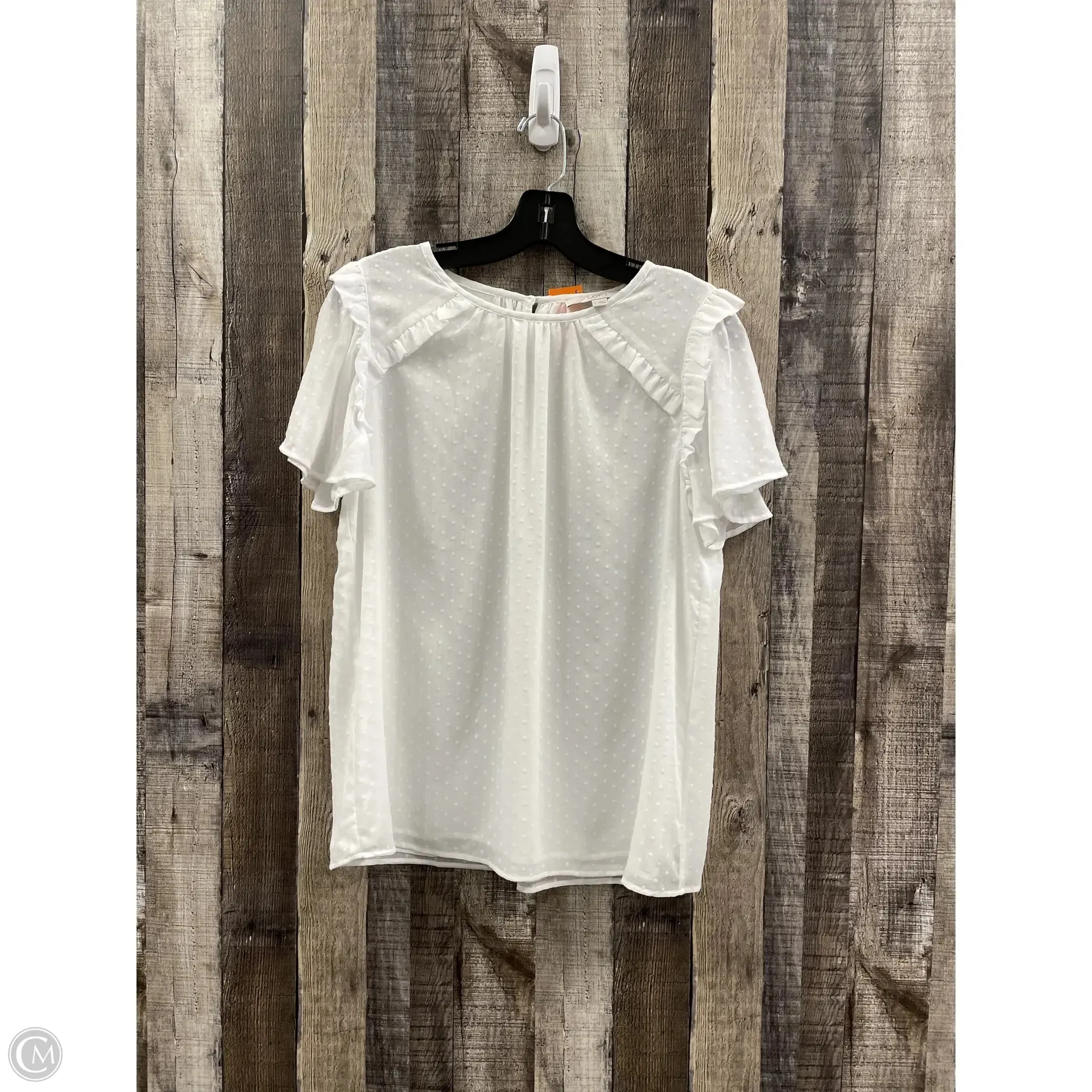 Top Short Sleeve By Loft In White, Size: S