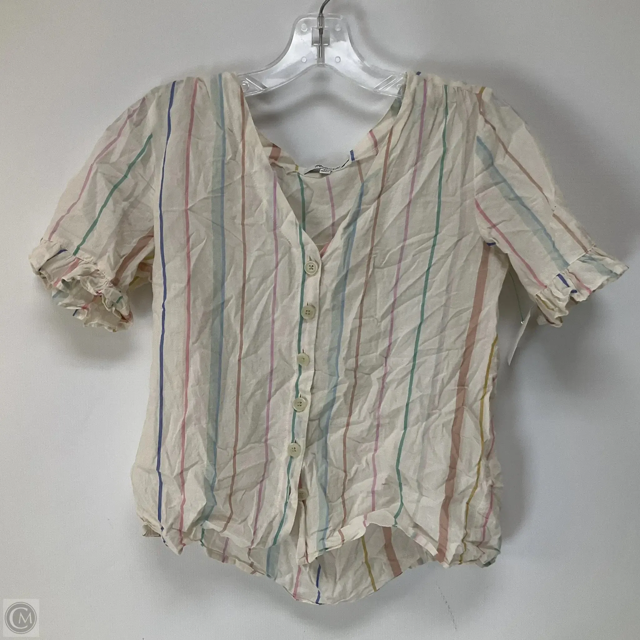 Top Short Sleeve By Madewell In Tan, Size: Xs