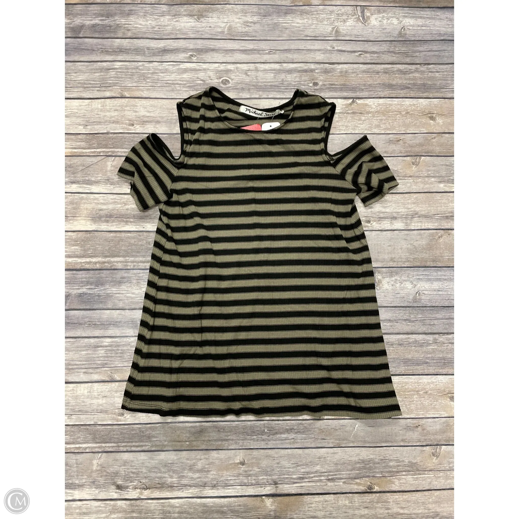 Top Short Sleeve By Michael Stars In Striped Pattern, Size: L