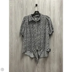 Top Short Sleeve By Nine West In Black & White, Size: M