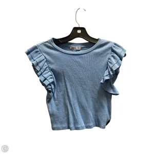 Top Short Sleeve By Zara In Blue, Size: M