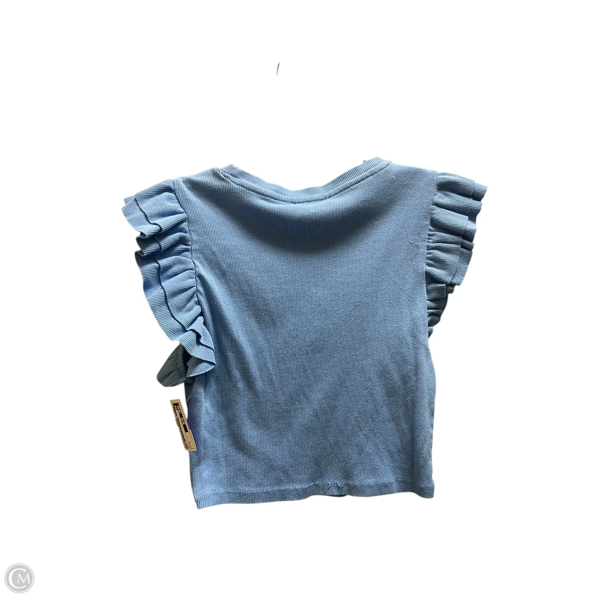 Top Short Sleeve By Zara In Blue, Size: M