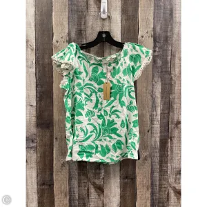 Top Sleeveless By Christian Siriano In Green & White, Size: S