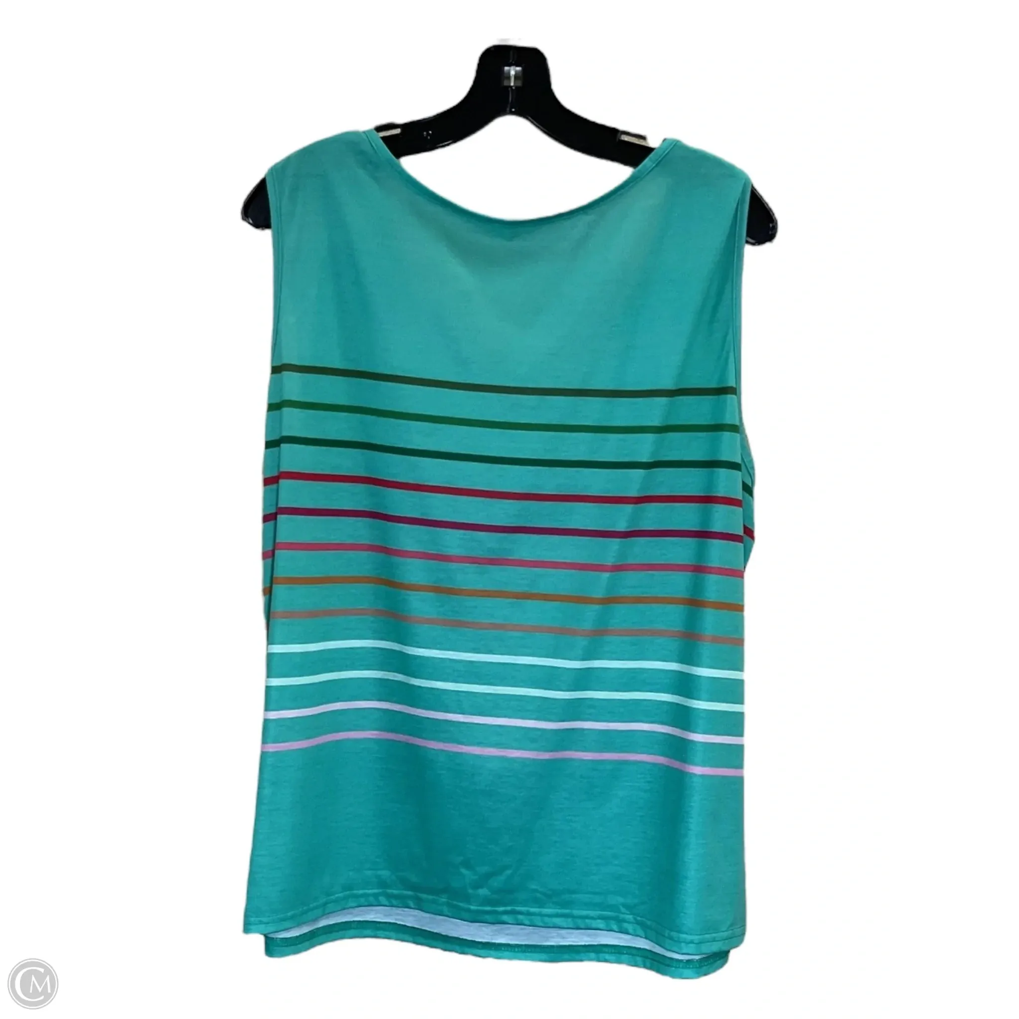 Top Sleeveless By Shein In Green, Size: 2x