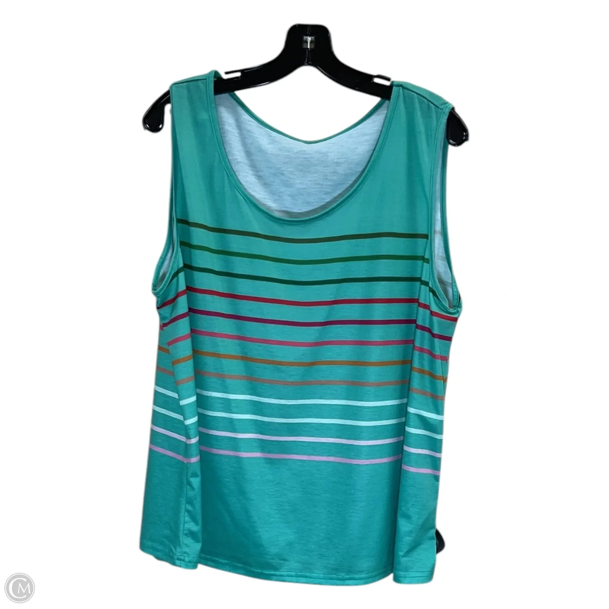 Top Sleeveless By Shein In Green, Size: 2x