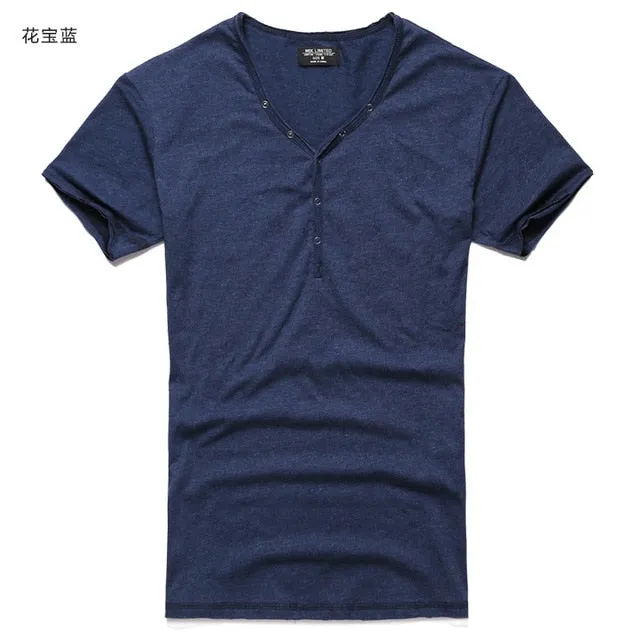 Tops Tees Short Sleeve t-shirt  men's brand fashion Slim Fit sexy V neck T shirt men 2018 New Mens Summer hot sale