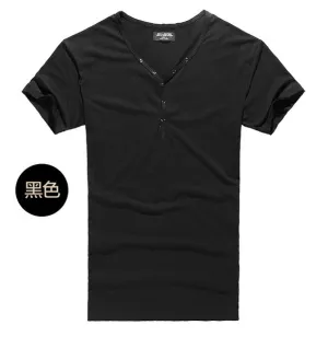 Tops Tees Short Sleeve t-shirt  men's brand fashion Slim Fit sexy V neck T shirt men 2018 New Mens Summer hot sale