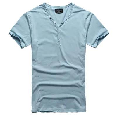 Tops Tees Short Sleeve t-shirt  men's brand fashion Slim Fit sexy V neck T shirt men 2018 New Mens Summer hot sale