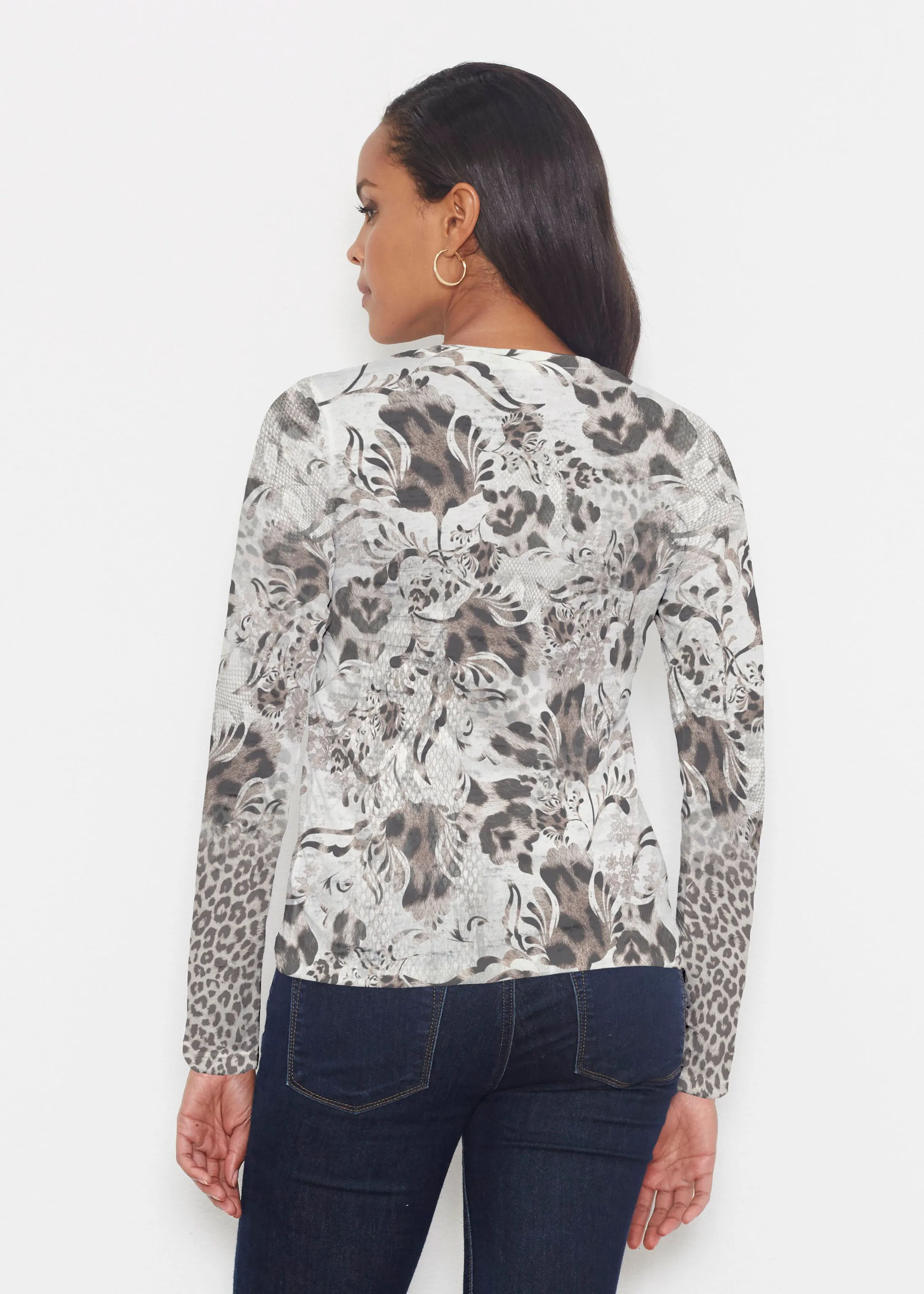 Tulip Leopard Multi (7731) ~ Signature Long Sleeve Crew Shirt
