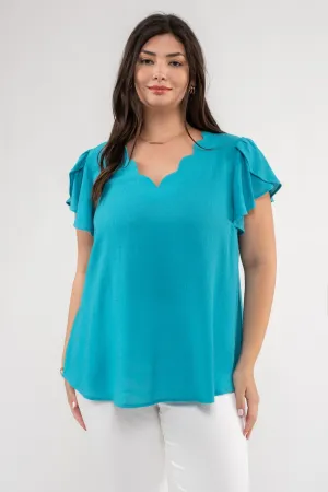 Tulip Scallop Blouse