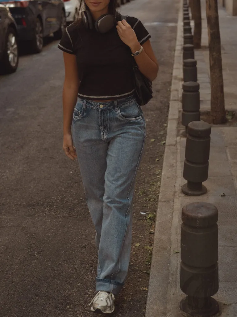 TWIST WIDE JEAN  - CLASSIC BLUE