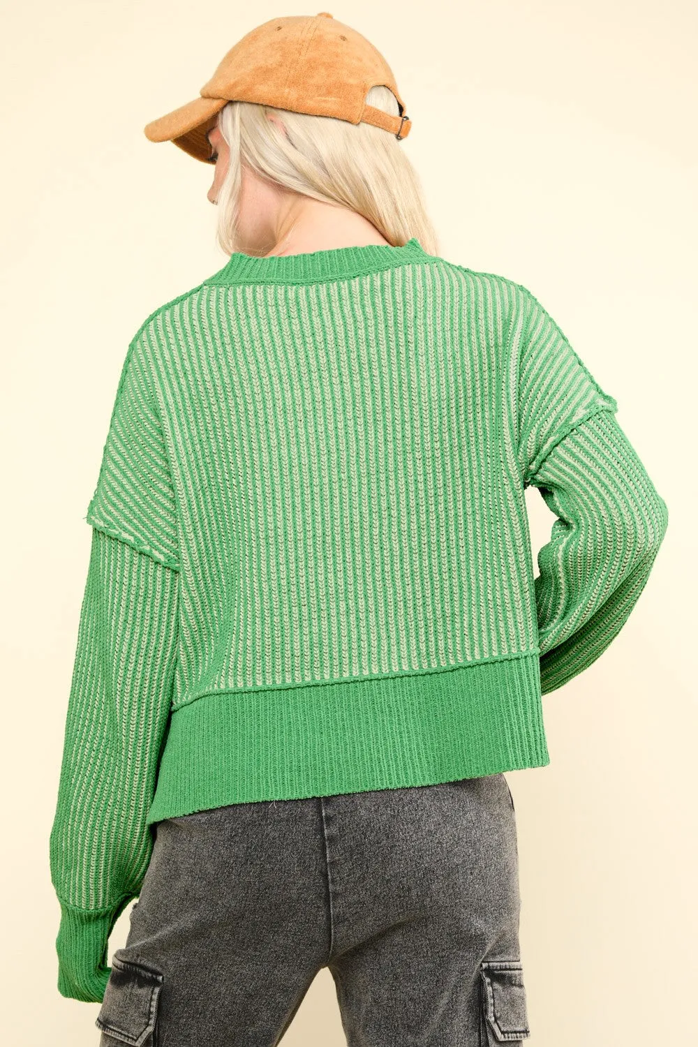 Two Tone Striped Casual Stripe Sweater