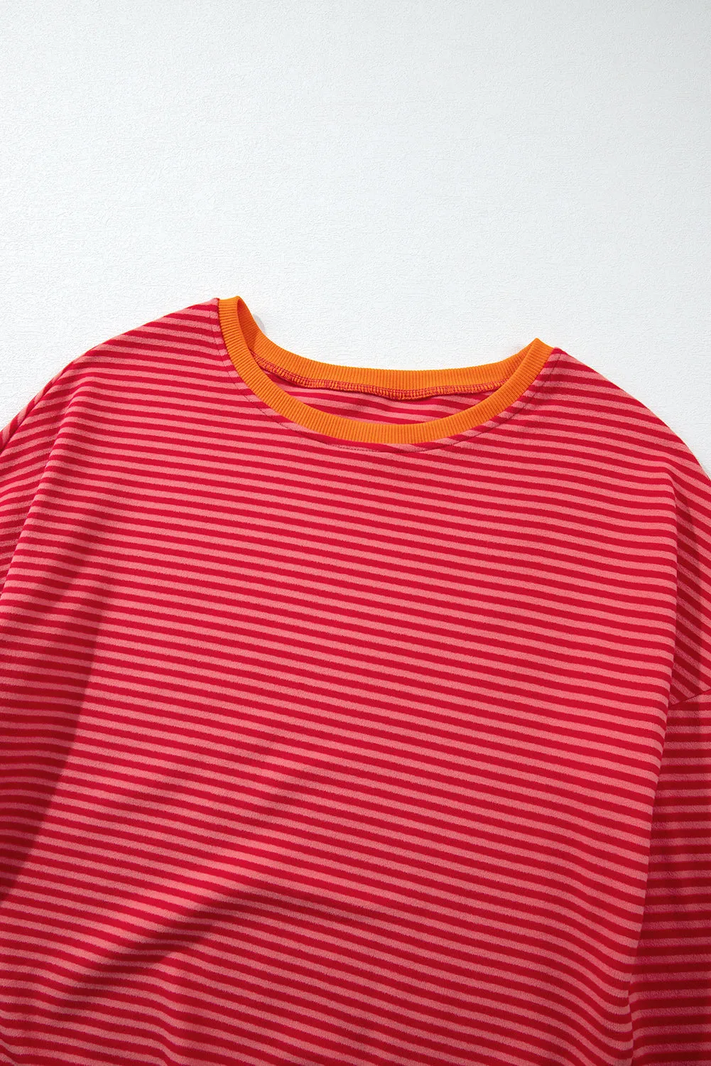 Two Tone Striped Side Buttons Top