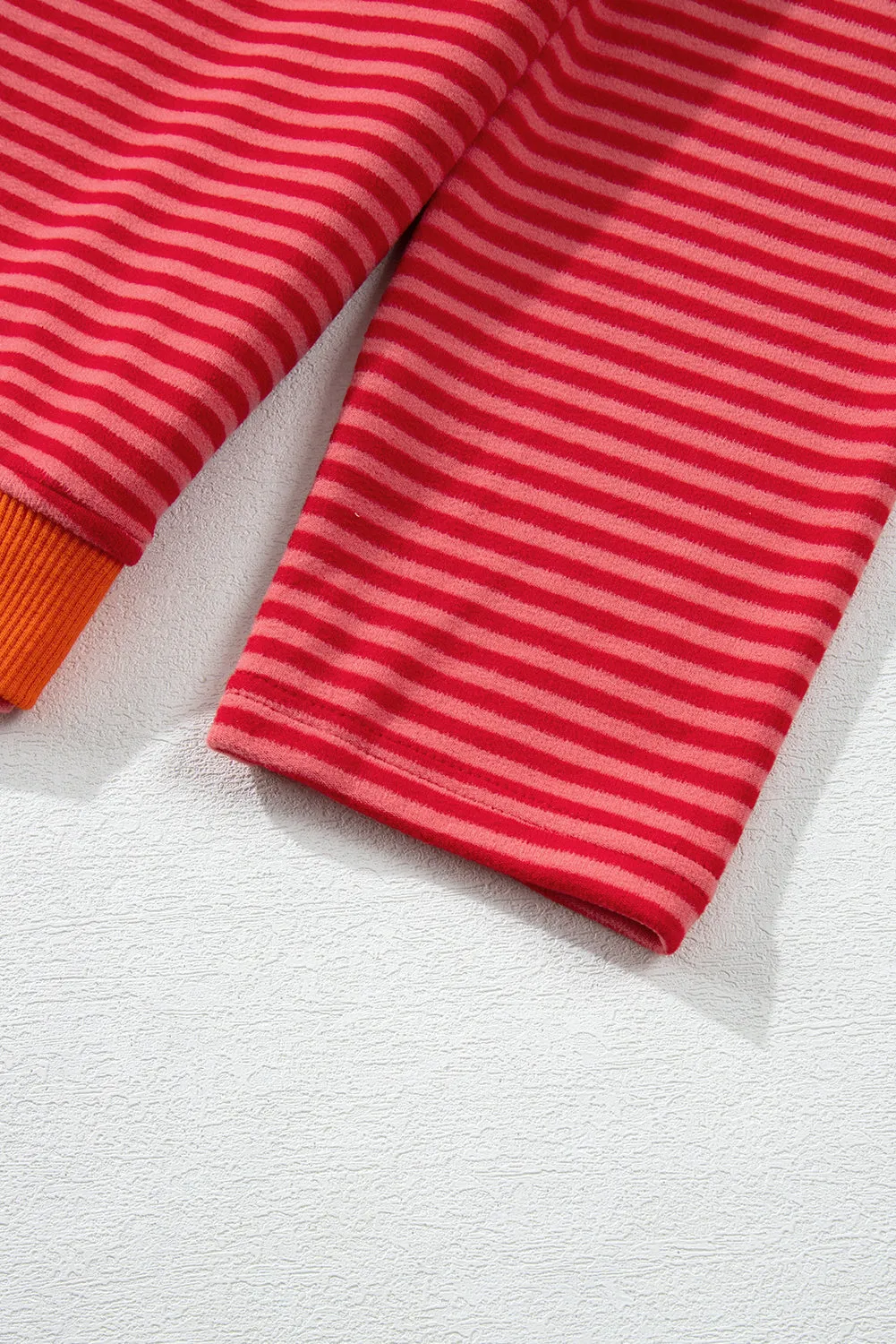 Two Tone Striped Side Buttons Top