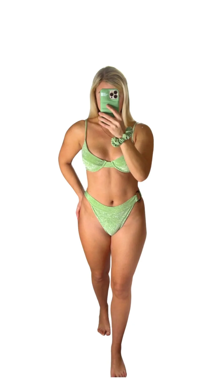 Underwire Bra Top- Matcha Sparkle