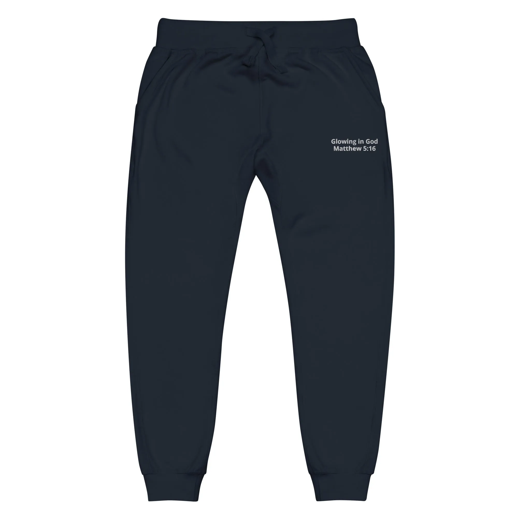 Unisex embroidery fleece sweatpants - Glowing in God -Matthew 5:16