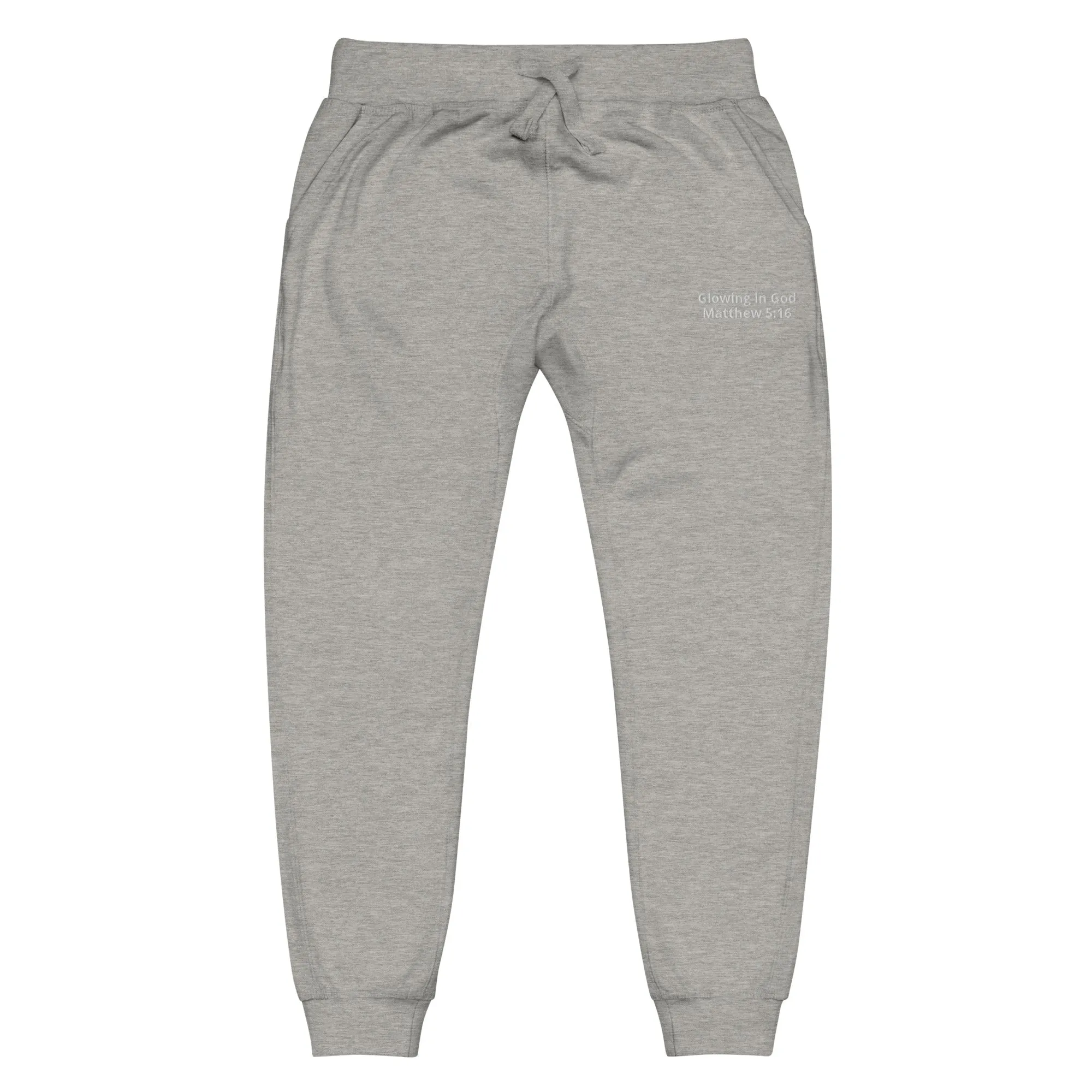 Unisex embroidery fleece sweatpants - Glowing in God -Matthew 5:16