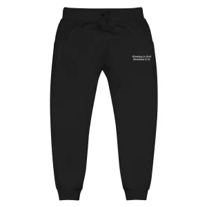 Unisex embroidery fleece sweatpants - Glowing in God -Matthew 5:16