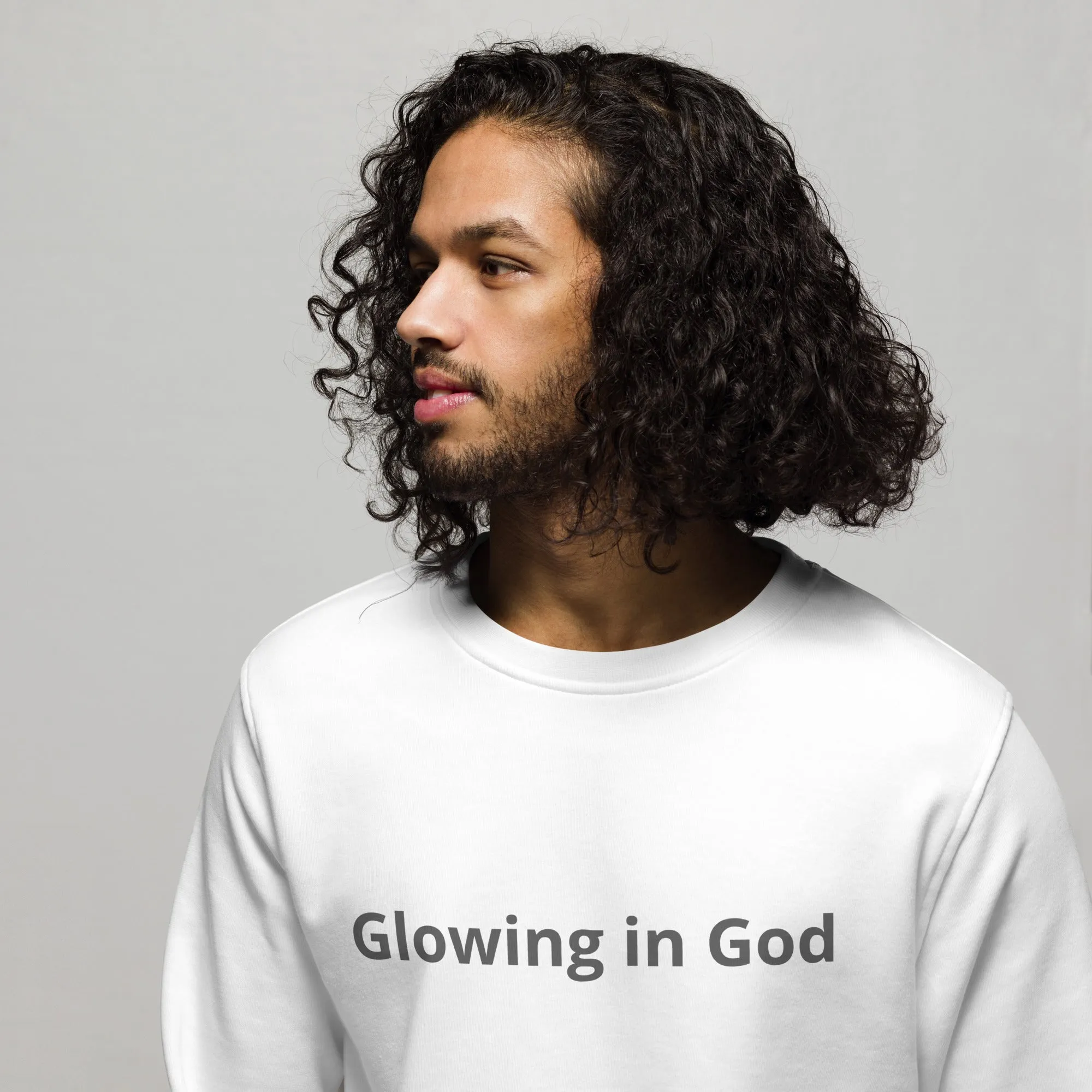 Unisex organic sweatshirt - Glowing in God