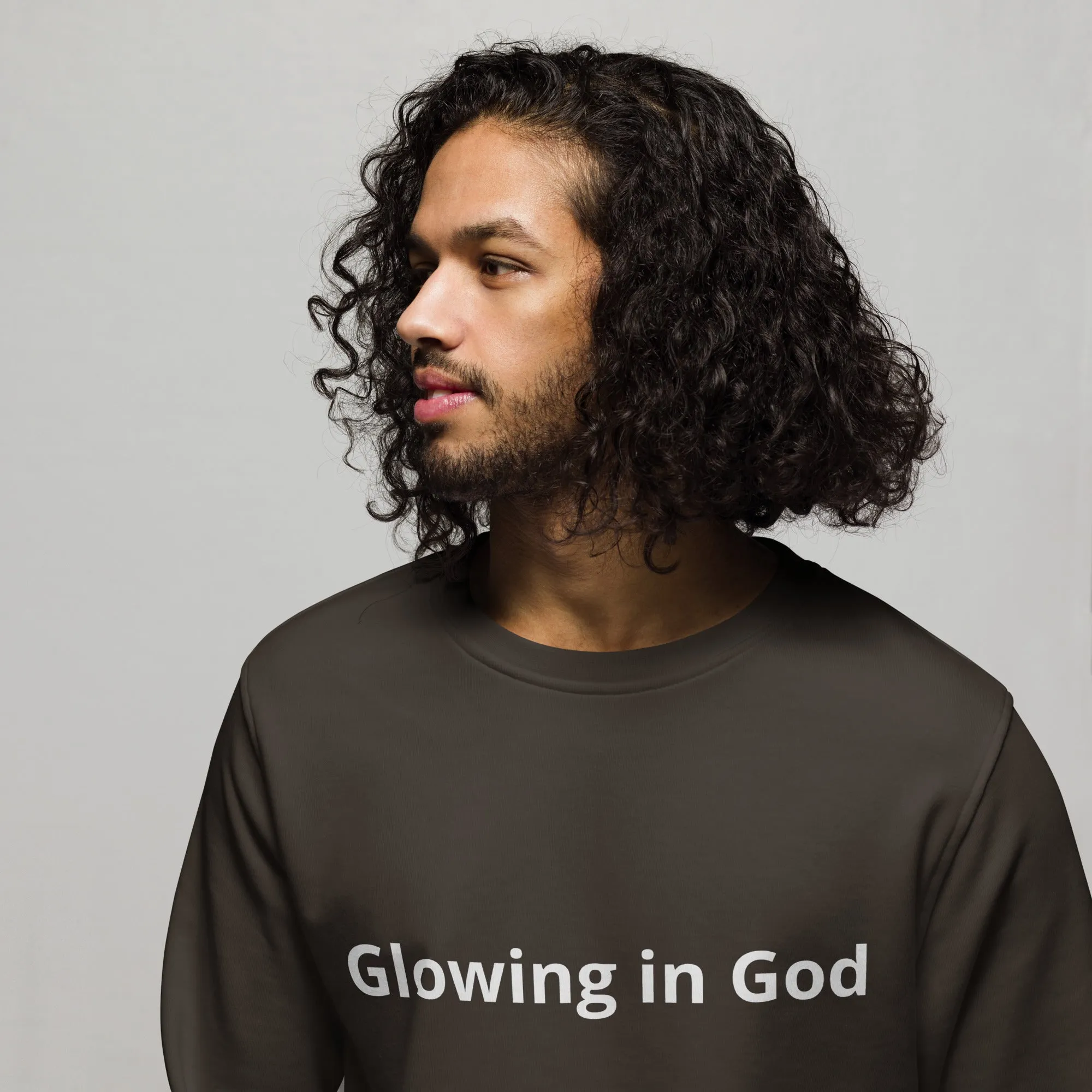 Unisex organic sweatshirt - Glowing in God