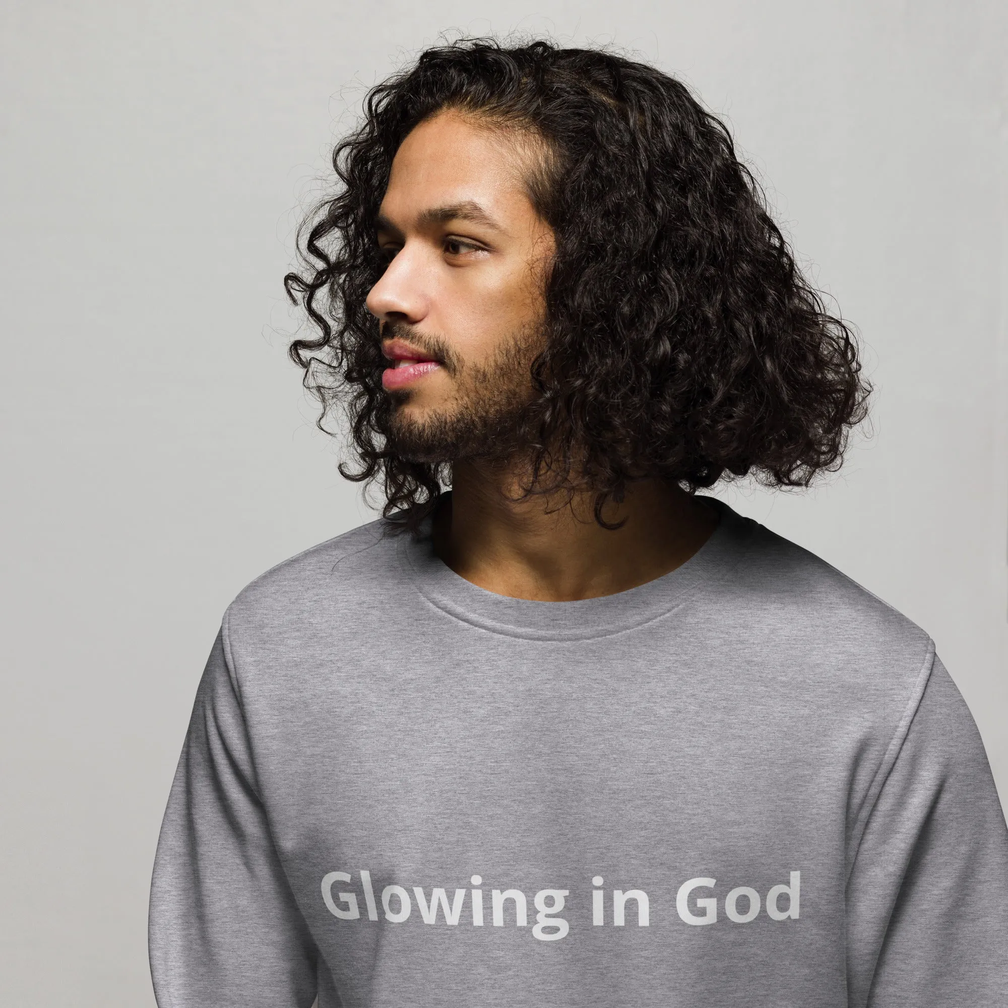 Unisex organic sweatshirt - Glowing in God