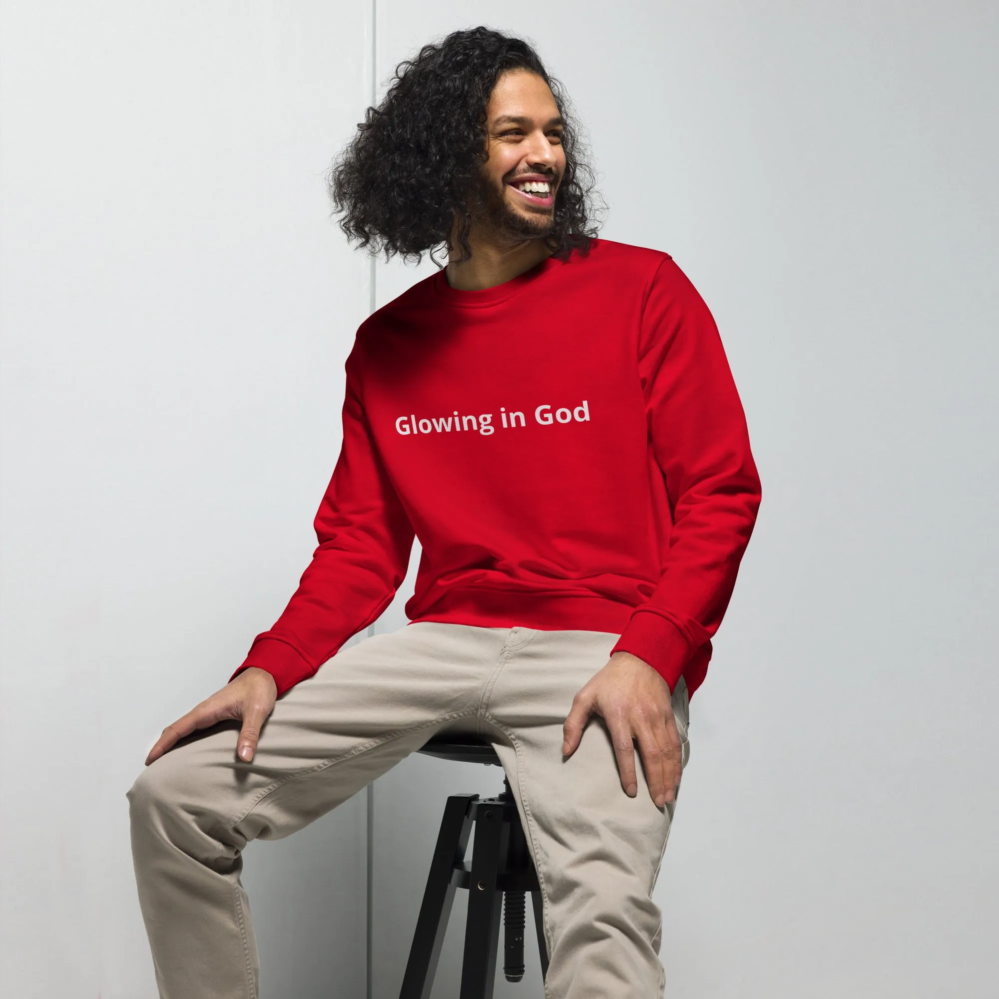 Unisex organic sweatshirt - Glowing in God
